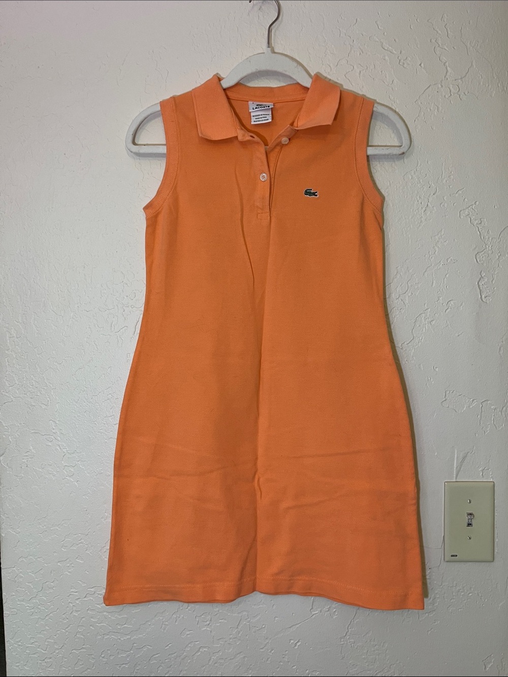 Lacoste Sleeveless Polo Mini Dress in Orange